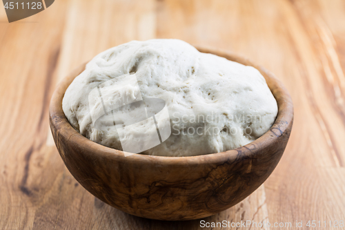 Image of Fresh yeast dough for bread, pizza and baguettes