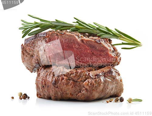Image of stack of grilled steaks