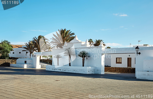 Image of street view of Teguise town in Lanzarote Island, Spain