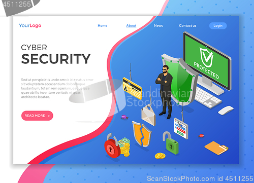 Image of Cyber Security Isometric Concept