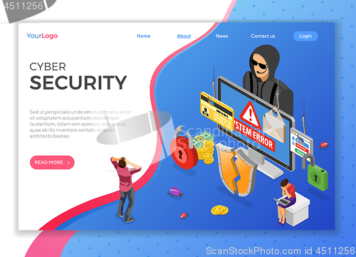 Image of Hacker Phishing Activity Isometric Concept