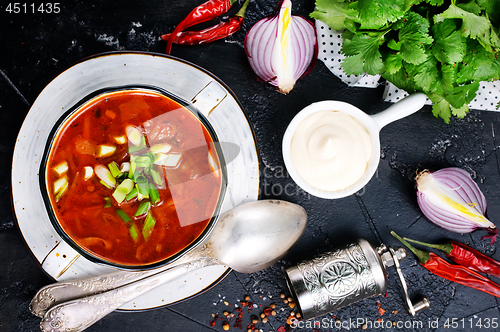 Image of Traditional Ukrainian Russian borscht 