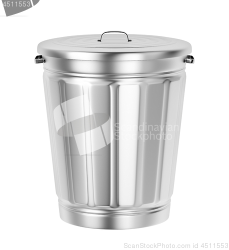 Image of Silver trash can