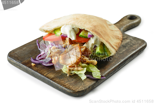 Image of doner kebab on white background