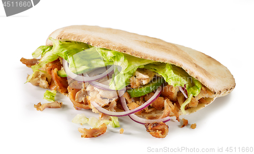 Image of doner kebab on white background