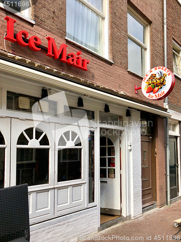 Image of Street view and restaurant facade in Amsterdam