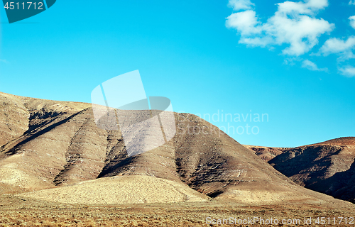 Image of Volcanic hills and blue sky