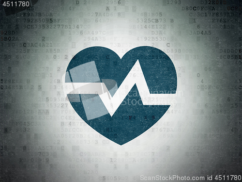 Image of Healthcare concept: Heart on Digital Data Paper background