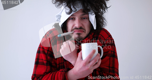 Image of Man with flu and fever