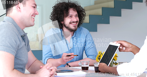 Image of Multiethnic startup business team on meeting