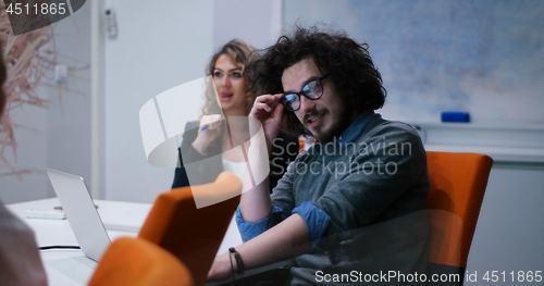 Image of Startup Business Team At A Meeting at modern office building