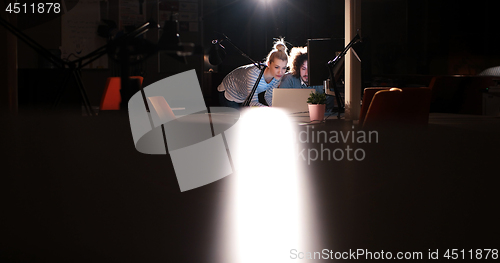 Image of young designers in the night office