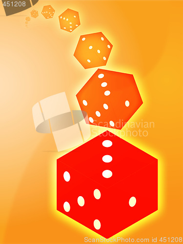 Image of Rolling red dice illustration