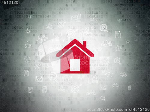 Image of Business concept: Home on Digital Data Paper background