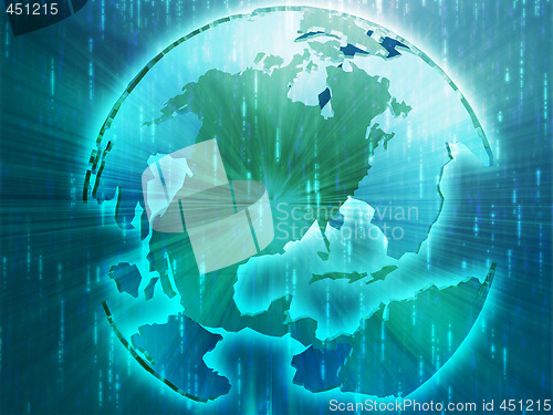 Image of Map of the Americas on globe  illustration