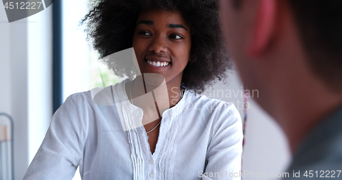 Image of Multiethnic startup business team on meeting