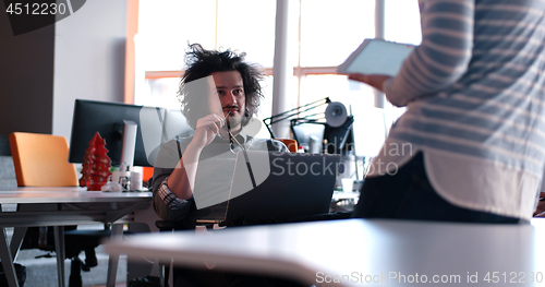 Image of Startup Business Team At A Meeting at modern office building