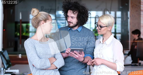 Image of Startup Business Team At A Meeting at modern office building