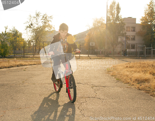 Image of Happy boy ride the bicycle