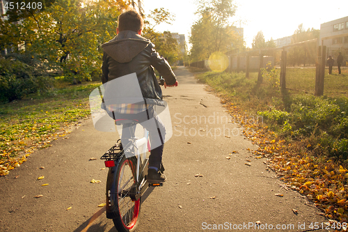 Image of Happy boy ride the bicycle