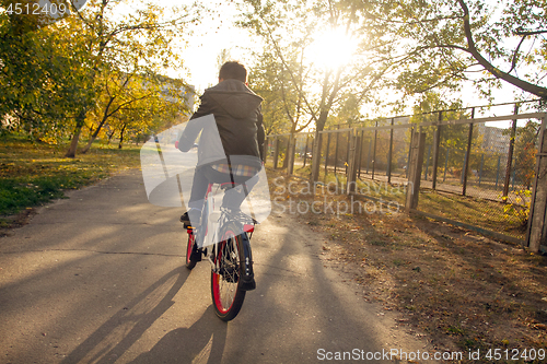 Image of Happy boy ride the bicycle