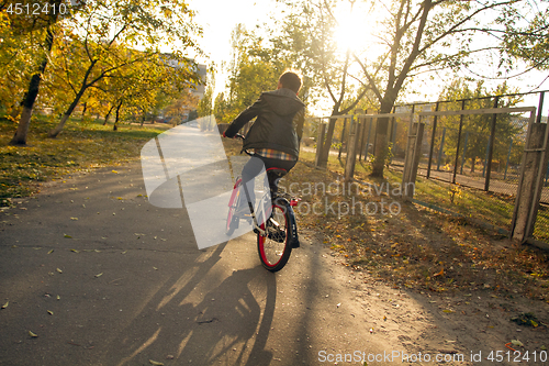 Image of Happy boy ride the bicycle