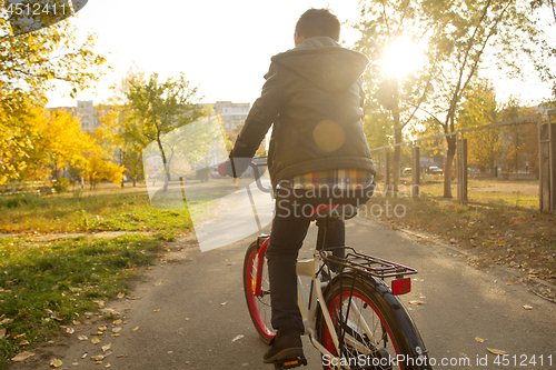 Image of Happy boy ride the bicycle