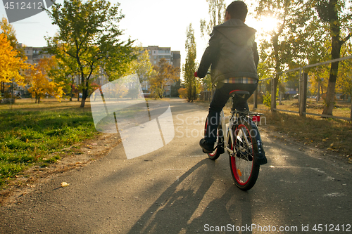 Image of Happy boy ride the bicycle