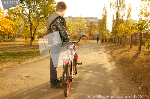 Image of Happy boy ride the bicycle