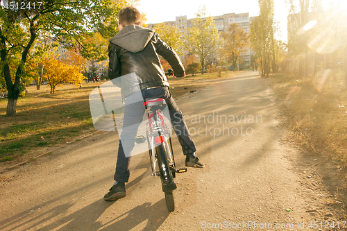 Image of Happy boy ride the bicycle