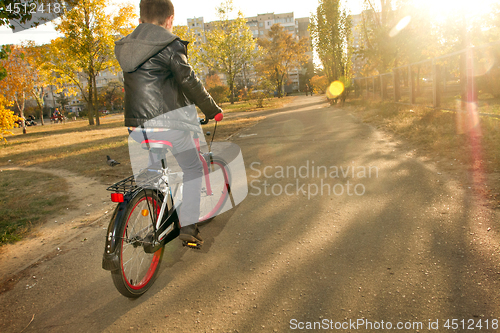 Image of Happy boy ride the bicycle