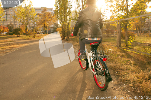 Image of Happy boy ride the bicycle