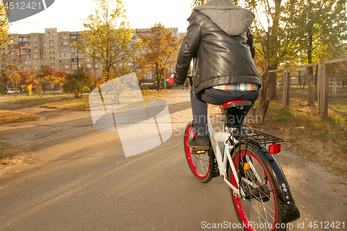 Image of Happy boy ride the bicycle