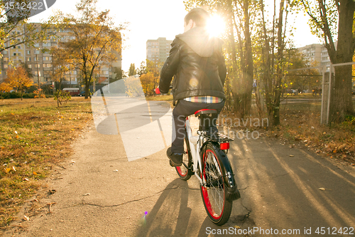 Image of Happy boy ride the bicycle