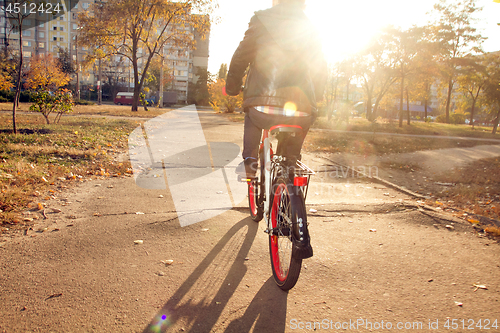 Image of Happy boy ride the bicycle