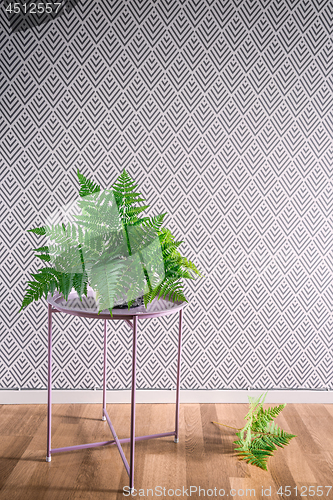 Image of Stylish room decorated with bouquet of wild fern