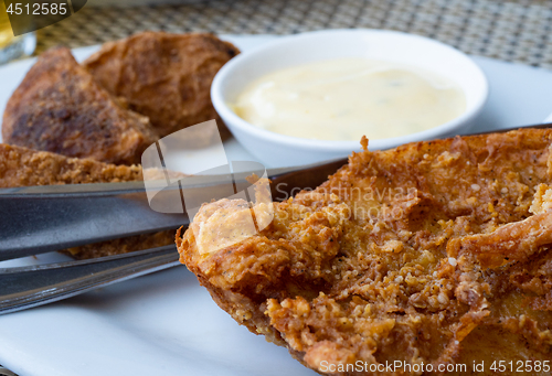 Image of Filipino food, deep fried crispy tuna belly