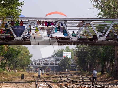 Image of Shop on a bridge in Myanmar