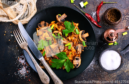 Image of Fried mushrooms and cabbage