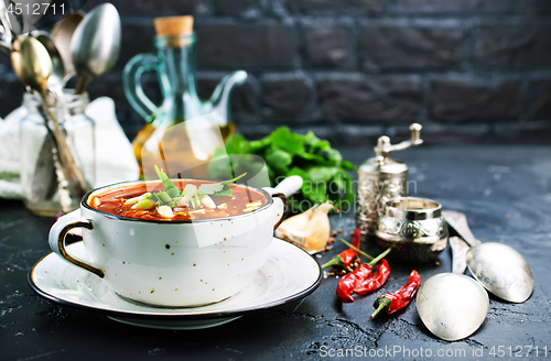 Image of Traditional Ukrainian Russian borscht 