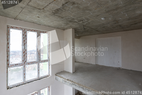 Image of Stained glass windows of the second light of a two-story apartment in a new building