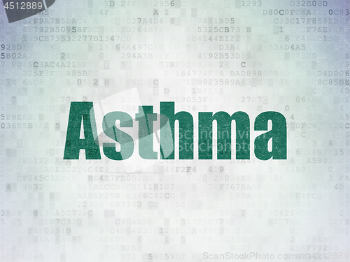 Image of Medicine concept: Asthma on Digital Data Paper background