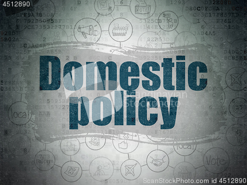 Image of Politics concept: Domestic Policy on Digital Data Paper background