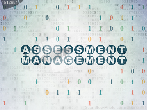 Image of Finance concept: Assessment Management on Digital Data Paper background