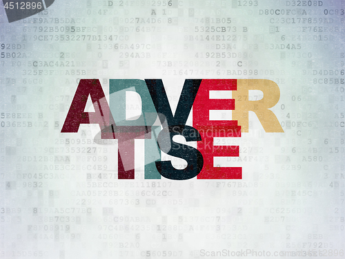 Image of Marketing concept: Advertise on Digital Data Paper background