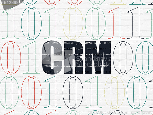 Image of Finance concept: CRM on wall background