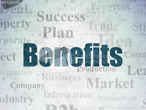 Image of Business concept: Benefits on Digital Data Paper background