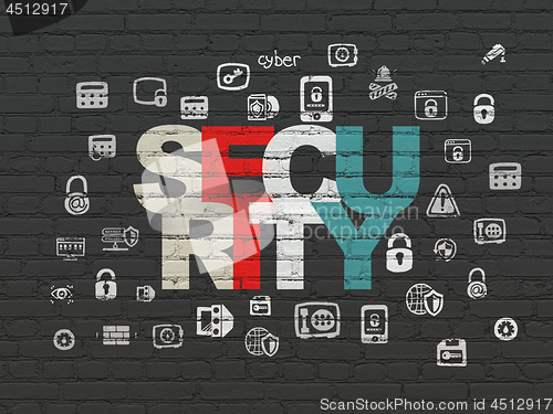 Image of Security concept: Security on wall background