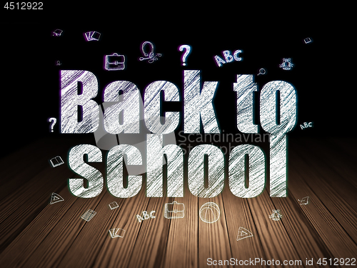 Image of Learning concept: Back to School in grunge dark room