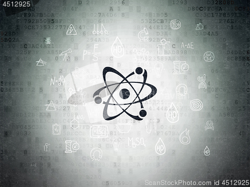 Image of Science concept: Molecule on Digital Data Paper background
